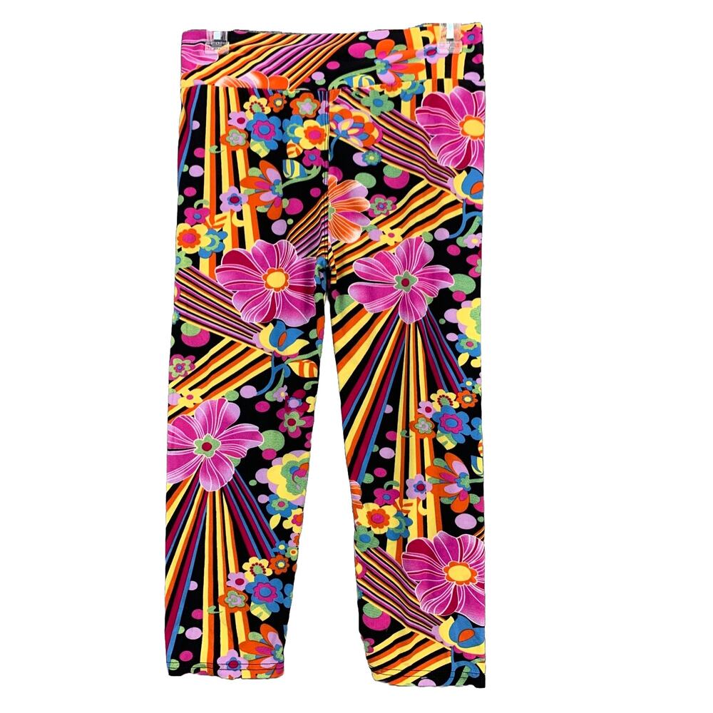 Girl's Floral Capri Pants Size L-XL Colorful Stretch Colorful Comfort Size 27x18